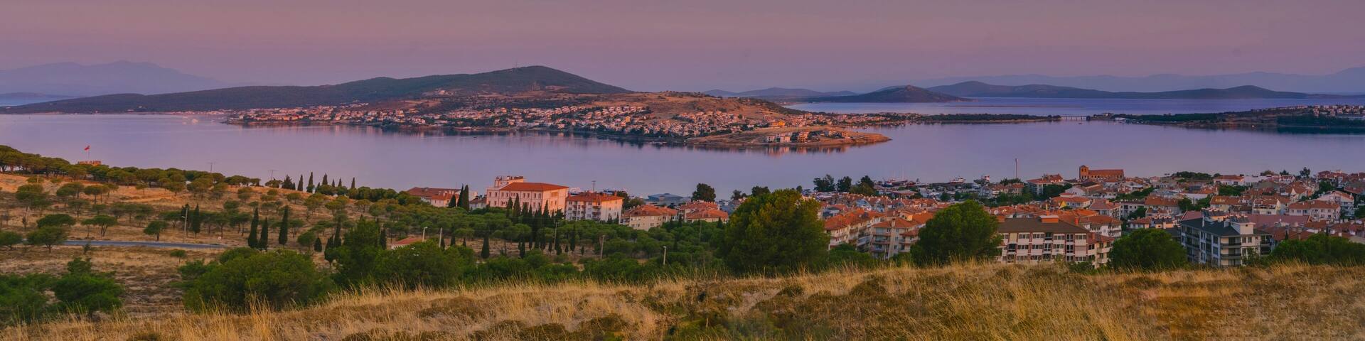 sunset over the lake