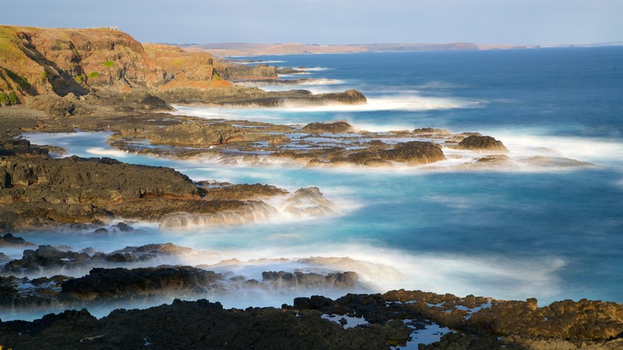 Phillip Island which includes rugged coastline
