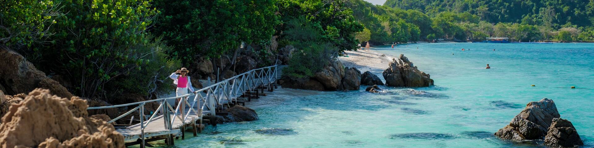 Ko Kham Island Sattahip Chonburi Samaesan Thailand a tropical Island in Thailand with a blue ocean