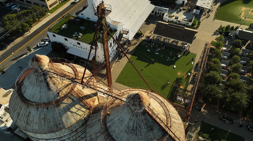 Aerial view of the Magnolia Silos in Waco, Texas USA