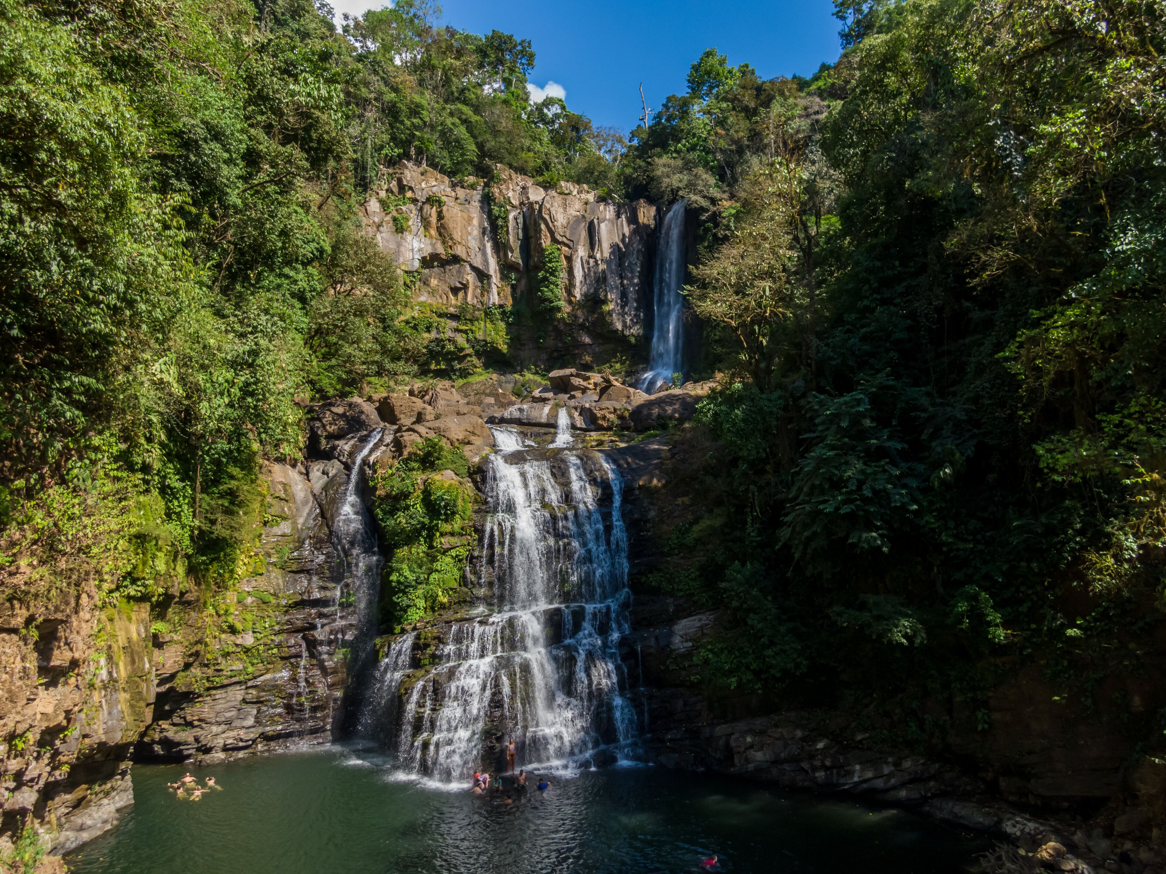 Beautiful aerial view of the Nauyaca Waterfall In Costa Rica