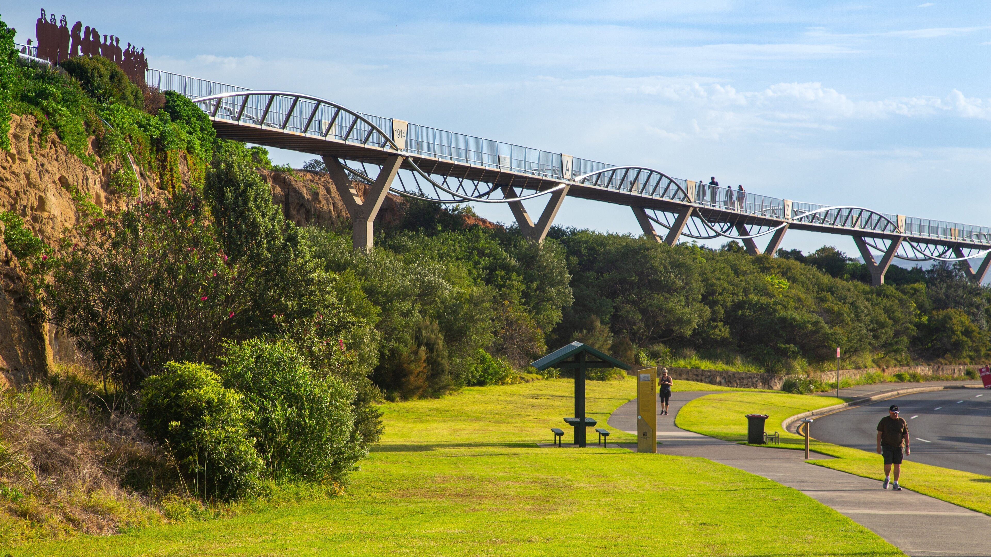 ANZAC Memorial Bridge featuring a garden and a bridge