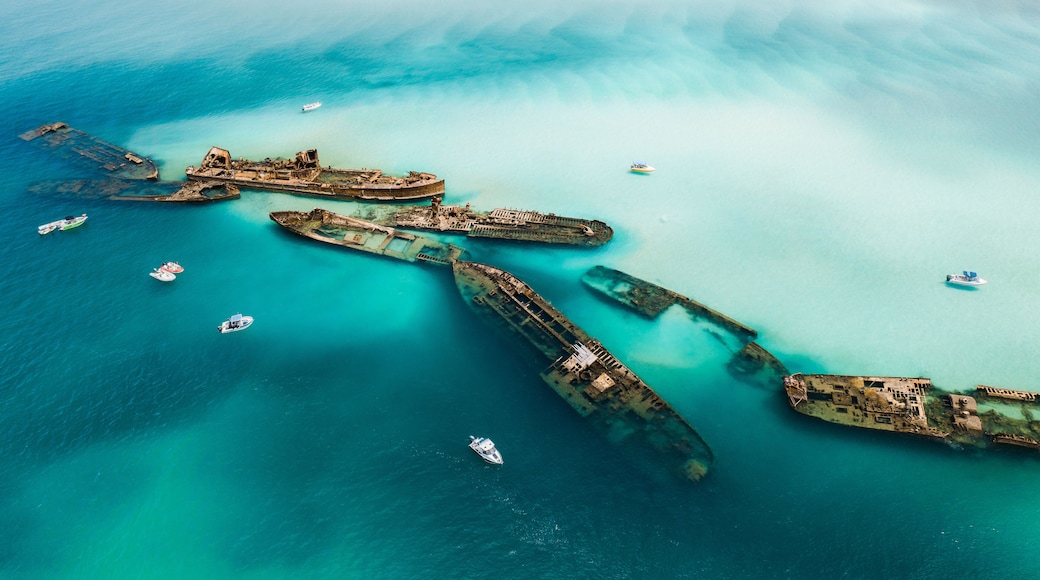 Tangalooma wrecks - aerial view