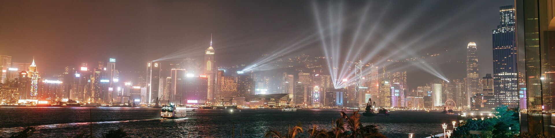Hung Hom Promenade which includes a bay or harbor, landscape views and night scenes
