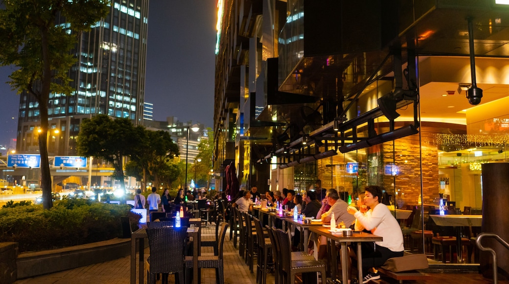 Hong Kong SAR featuring night scenes, a city and outdoor eating