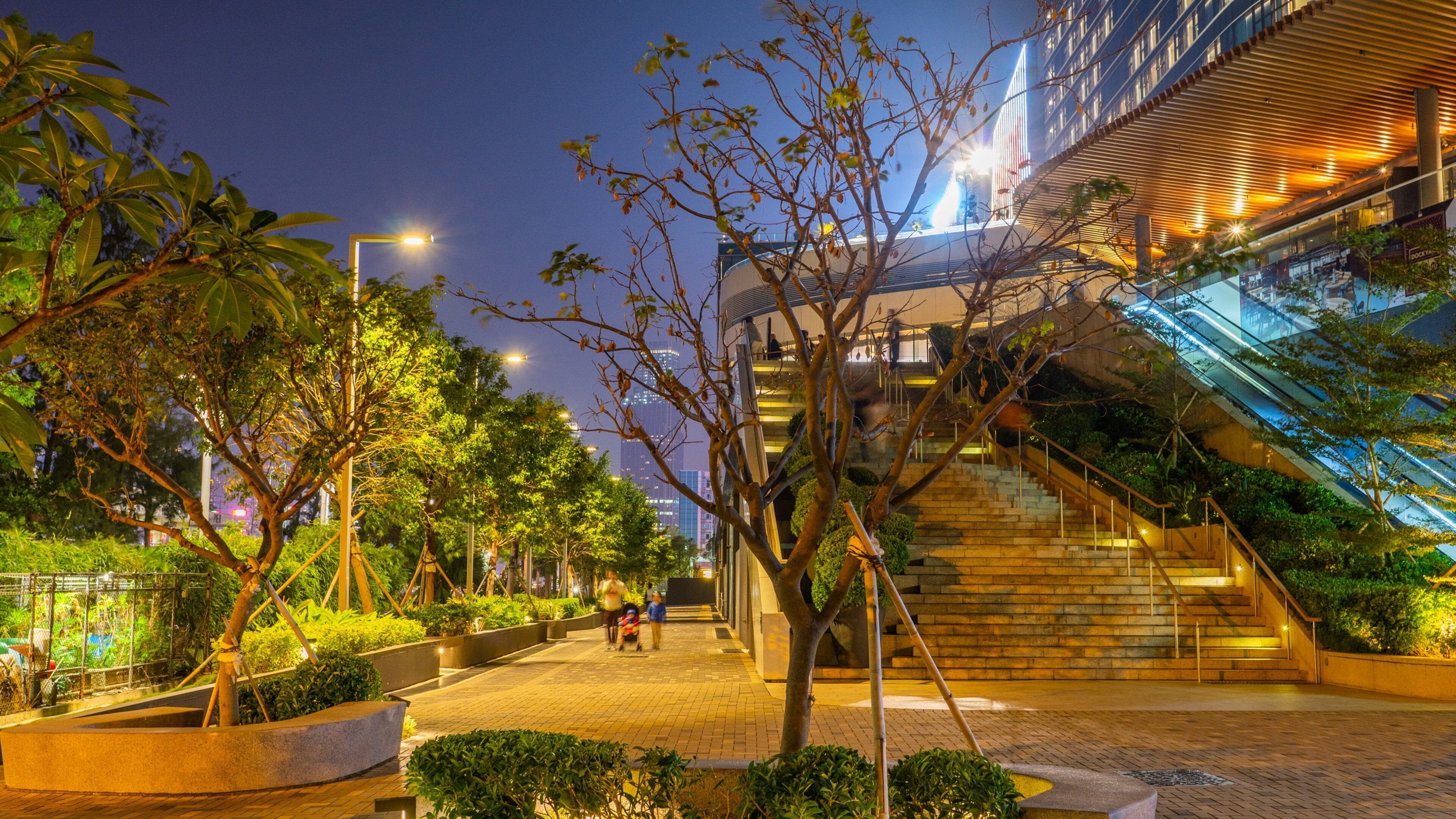 Hung Hom Promenade featuring night scenes