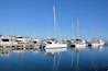 Great View of Fremantle Marina on a Clear Winter Day: Yachts and Reflection in the Water