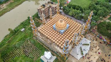 201 Dome Mosque. Two hundred and one domed mosque, Tangail, Bangladesh. The most domed mosque in the world. Famous Mosque in Bangladesh. This is one of the top 10 beautiful Mosjid near Dhaka