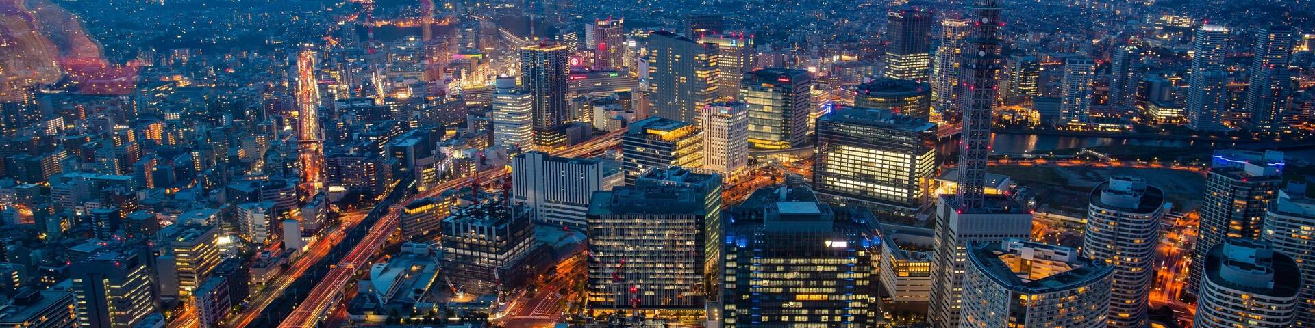Sky Garden featuring night scenes, a city and landscape views