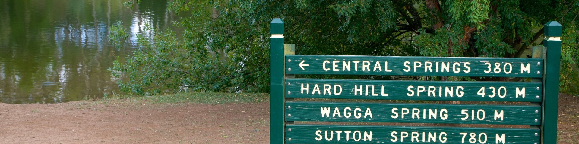 Lake Daylesford showing signage and a lake or waterhole