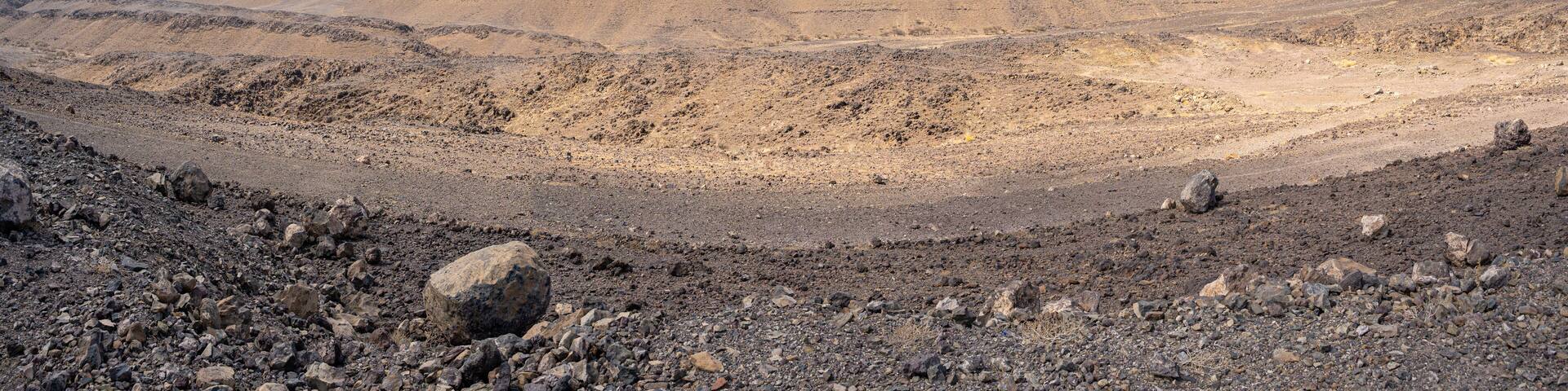 Panoramic of desert landscape in Ethiopia, the Danakil depression