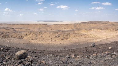 Panoramic of desert landscape in Ethiopia, the Danakil depression