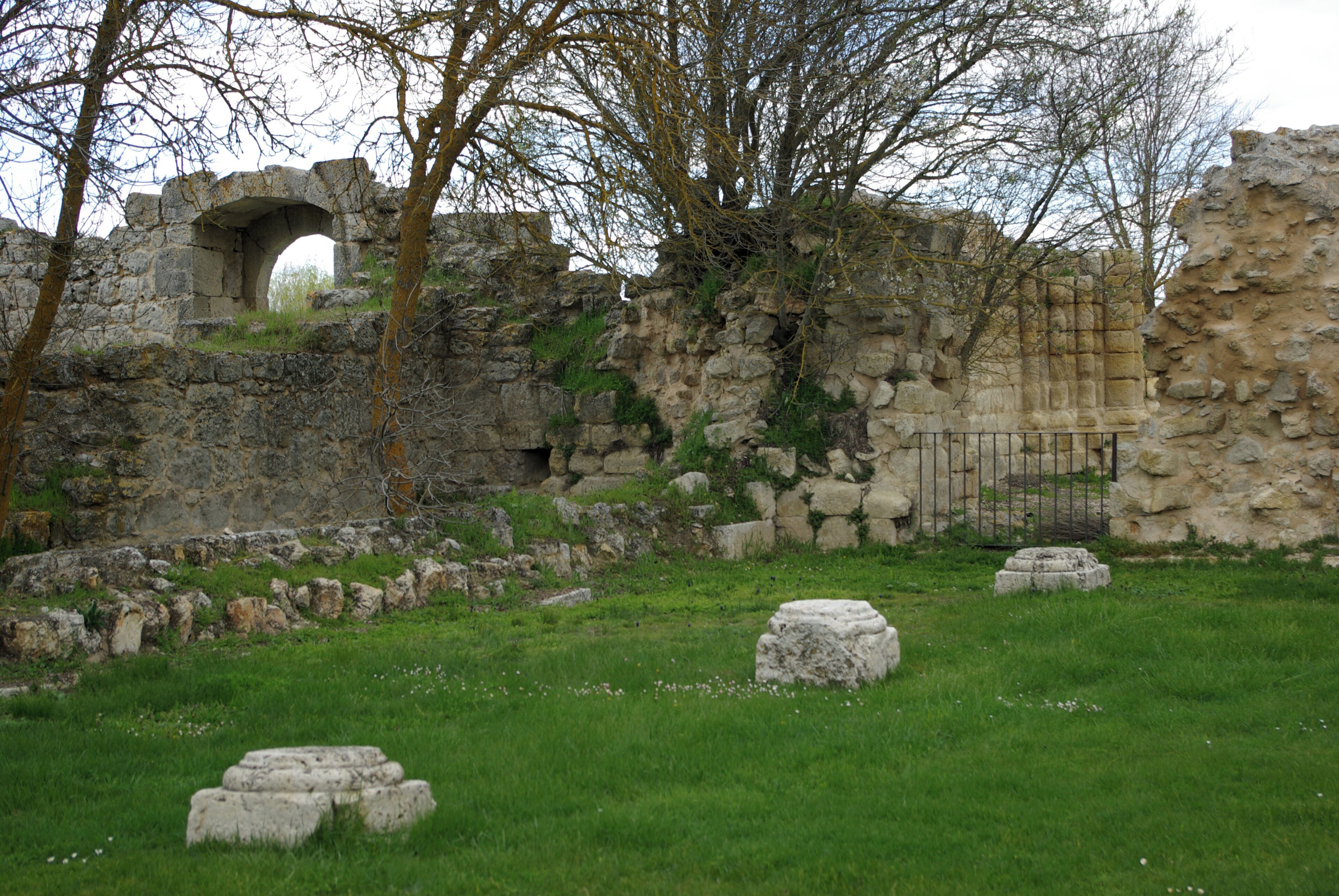 Cloister ruins of Saint Mary of Matallana monastery in Villalba de los Alcores (Valladolid, Spain).