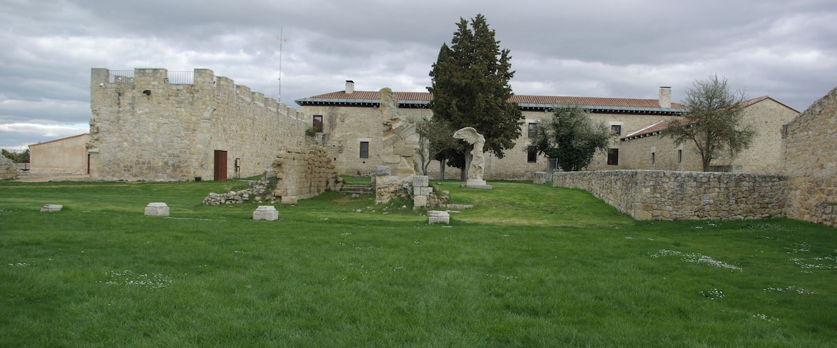 Cloister ruins of Saint Mary of Matallana monastery in Villalba de los Alcores (Valladolid, Spain).