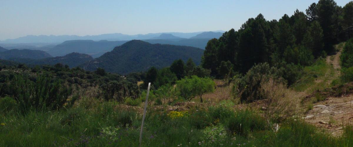 A mountainous landscape with a clear sky.