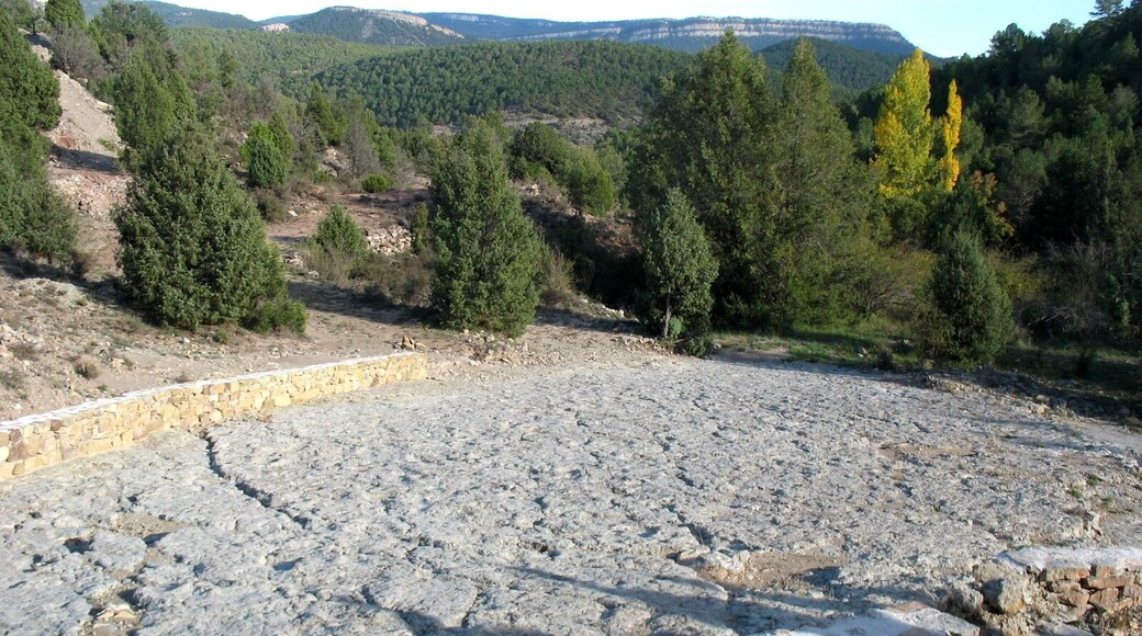 Yacimiento de huellas de dinosaurio de El Castellar, Teruel. Vista general