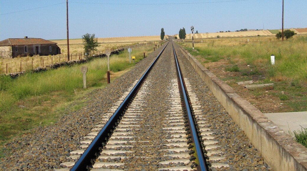 Vilar Formoso-Salamanca railway line at the Villar de los Alamos former railway station