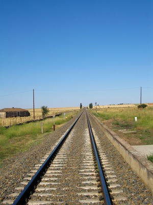 Vilar Formoso-Salamanca railway line at the Villar de los Alamos former railway station