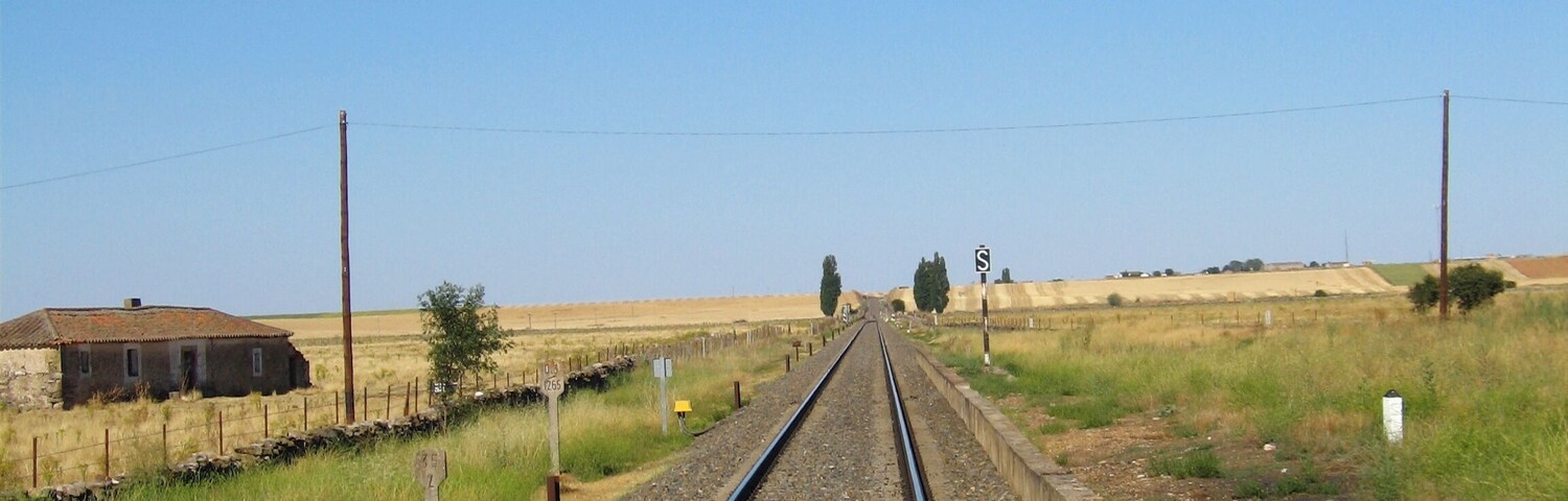 Vilar Formoso-Salamanca railway line at the Villar de los Alamos former railway station