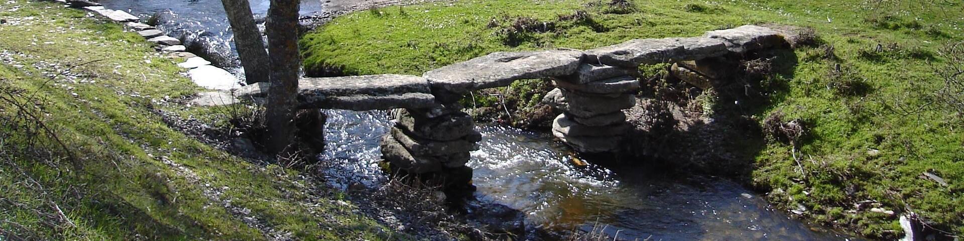 Puente de piedra sobre el arroyo que baja de Samir a Domez