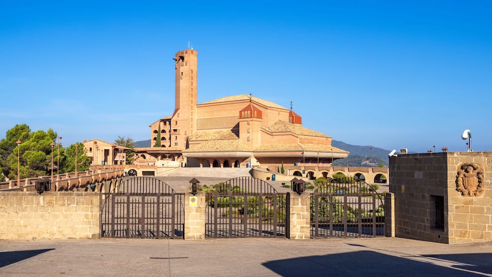 Torreciudad, Spain - October 9, 2023: Torreciudad is a Marian pilgrimage site in Aragon. The pastoral work of the sanctuary is entrusted to the Prelature of Opus Dei
