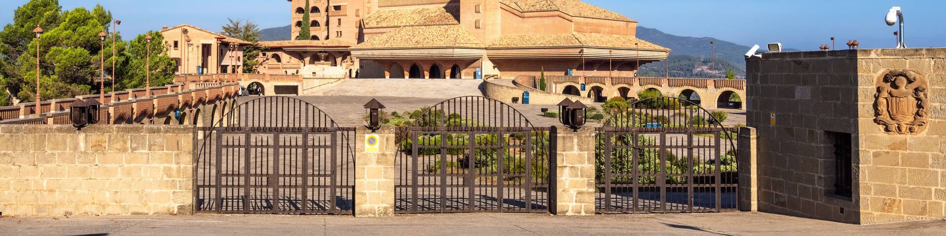 Torreciudad, Spain - October 9, 2023: Torreciudad is a Marian pilgrimage site in Aragon. The pastoral work of the sanctuary is entrusted to the Prelature of Opus Dei