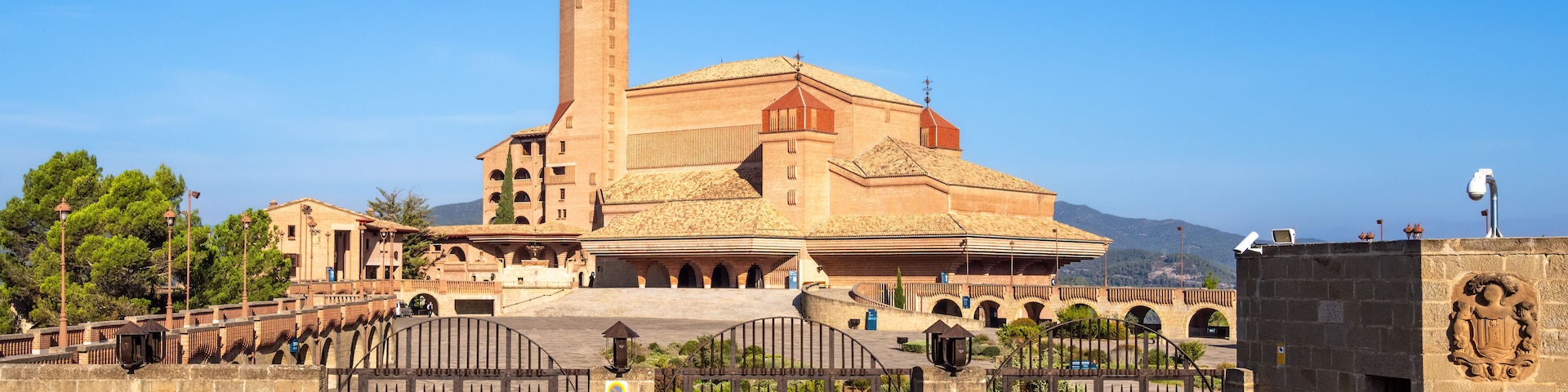 Torreciudad, Spain - October 9, 2023: Torreciudad is a Marian pilgrimage site in Aragon. The pastoral work of the sanctuary is entrusted to the Prelature of Opus Dei