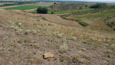 Archaeological excavations at the site of Dessobriga in Osorno la Mayor (province of Palencia, Castile and León). East gate to Dessobriga. At the bottom of the Valley, parallel to the river Valdavia elapses the autovía de Santiago or A-231, old via Asturica-Tarracone where Dessobriga is mentioned in the itinerary of Antoninus (449, 4) as a mansio among the mansions of Lacóbriga and Segisamone, which is separate XV miles on both occasions.