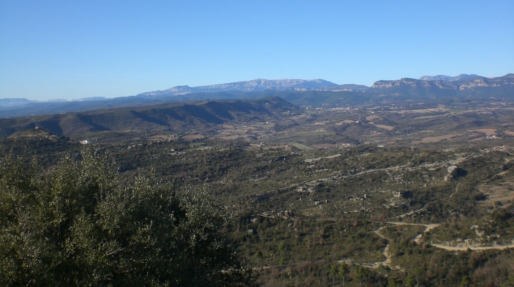 Serra de Querol, Cap dels Plans i Cap del Verd des de Montbordó, Viver i Serrateix (gener 2012)