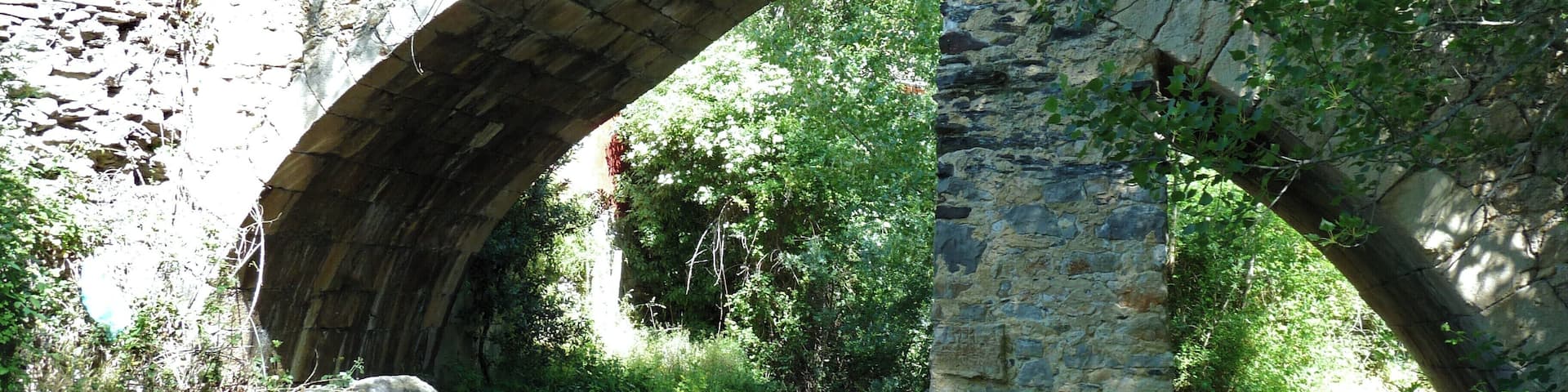 Bridge over Concha Creek, Tortuero, Guadalajara, Castile-La Mancha, Spain.