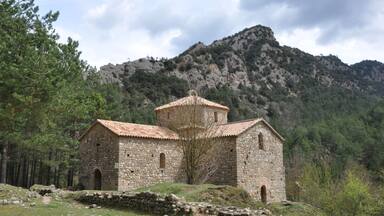 Navès. Sant Pere de Graudescales monastery. 11th C. Partly rebuilt 1956-61. en.wikipedia.org/wiki/Sant_Pere_de_Graudescales
