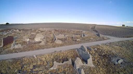 Ruins of Honquilana near San Pablo de la Moraleja (Valladolid, Spain). Picture taken by drone.