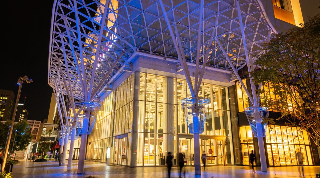 Aeon Mall Okayama featuring a city, night scenes and modern architecture