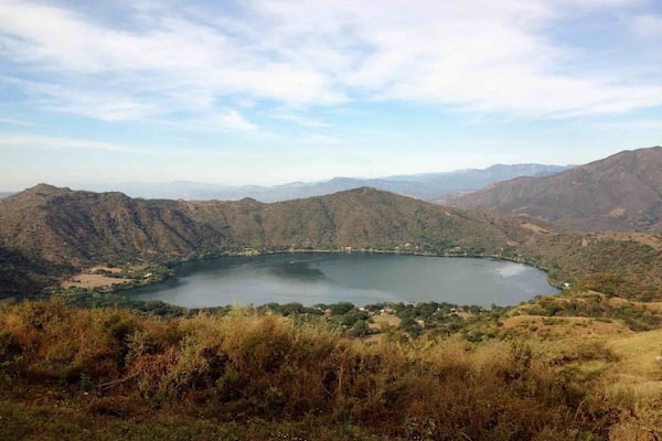 Used to be an active volcano now is a beautiful lagoon where you can practice motorized and non motorized water sports. Just 2.5hrs driving from Guadalajara City... itâs been known as âendless lagoonâ since nobody knows how truly deep it is... #lifeatexpedia #musttosee #visitmexico