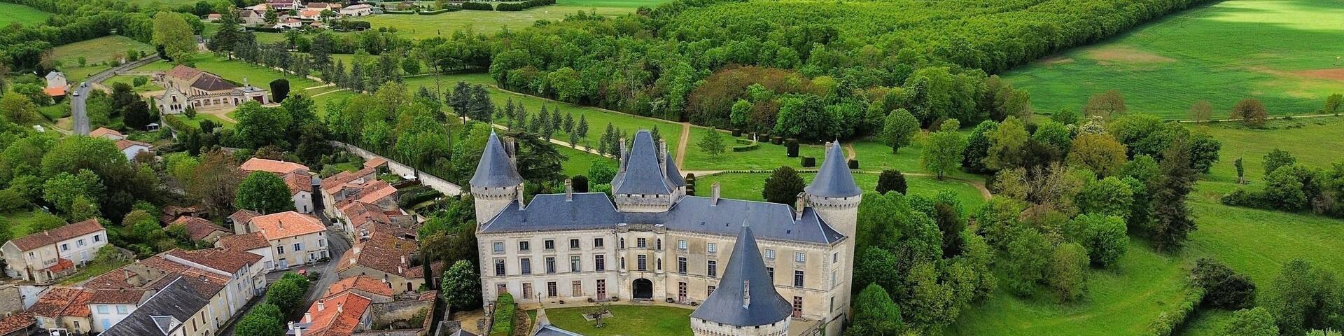 drone photo Verteuil-sur-Charente castle france Europe