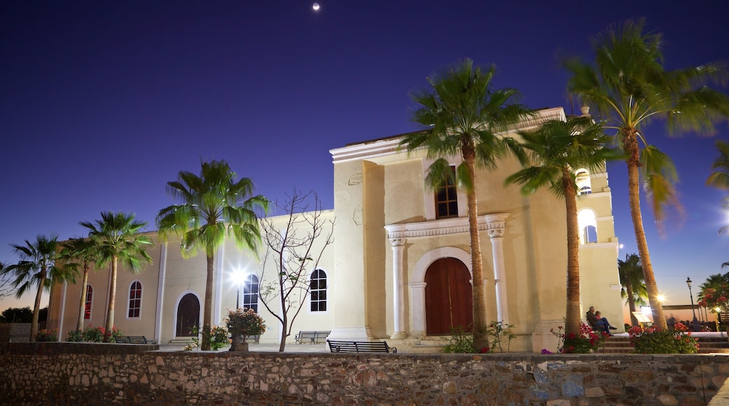 Punta Lobos featuring a church or cathedral and night scenes