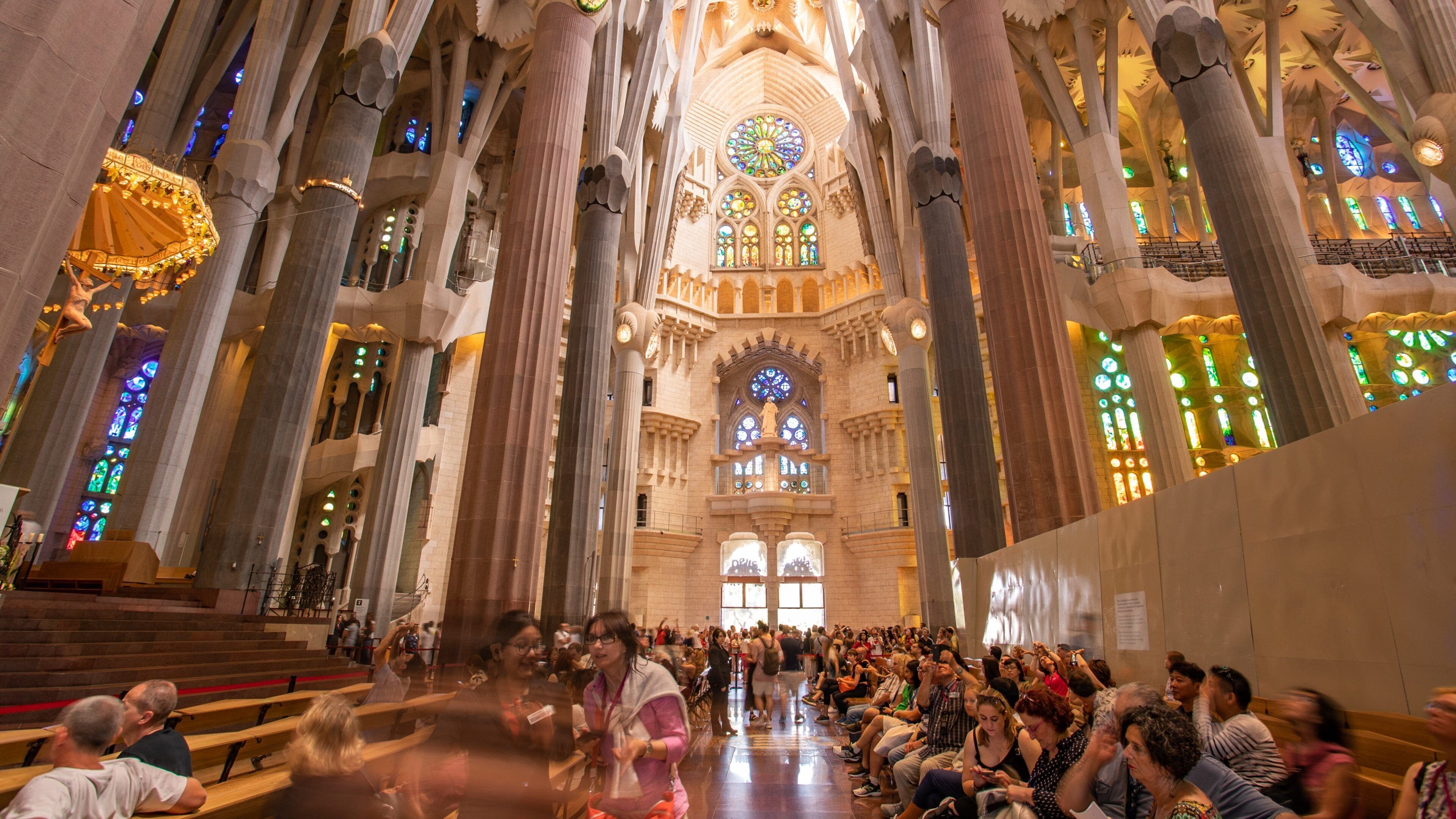 La Sagrada Familia featuring heritage elements, interior views and a church or cathedral