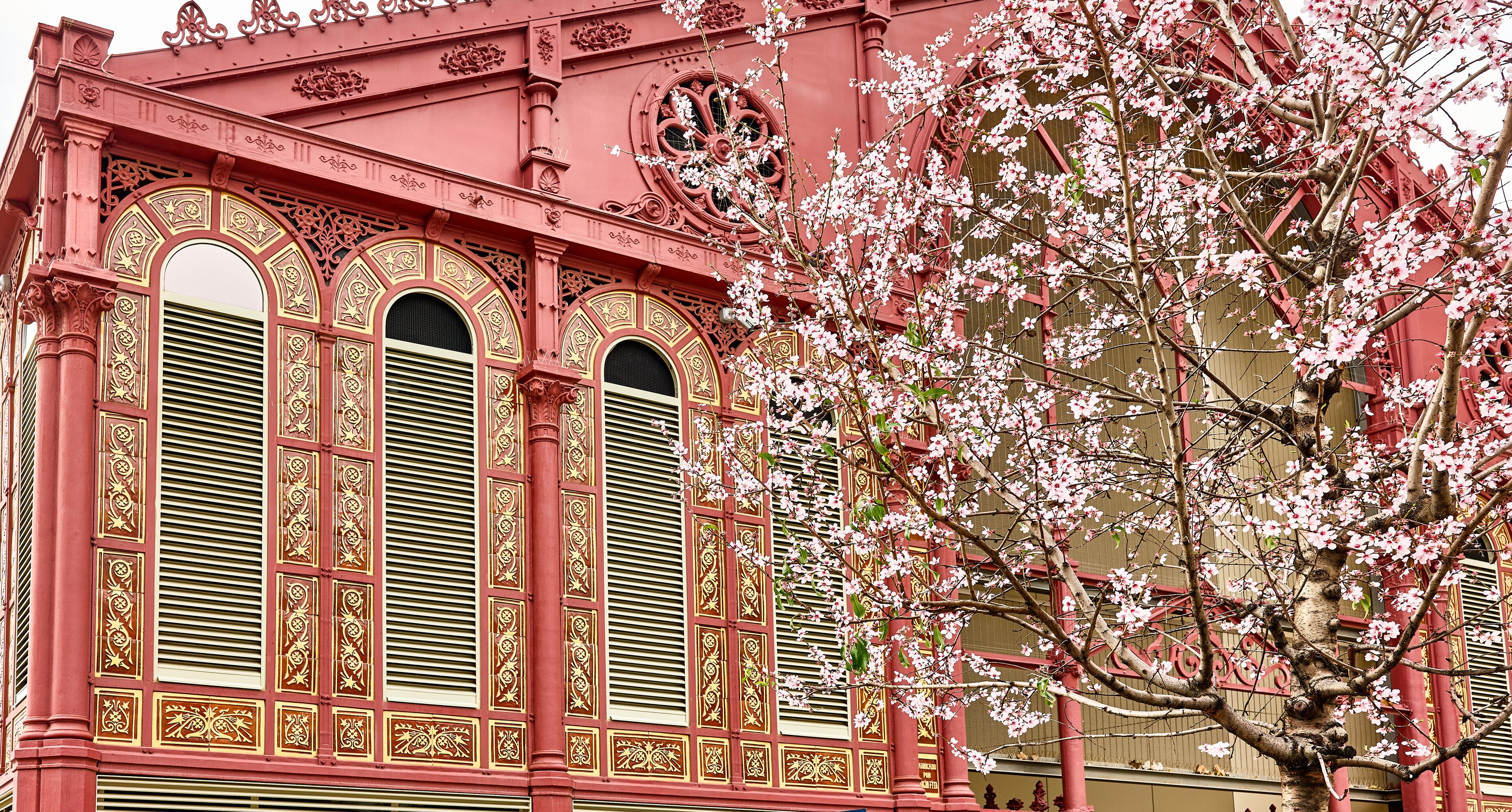 Facade of the Sant Antoni Market. Barcelona, Catalonia, Spain.