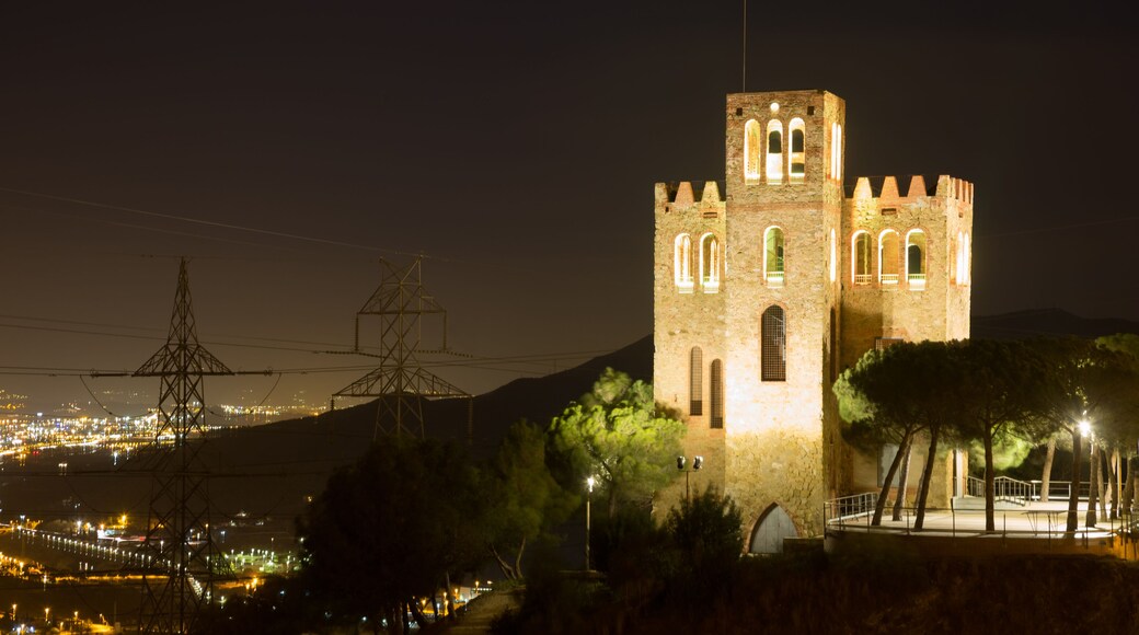 Castle of Torre Baro in evening. Barcelona