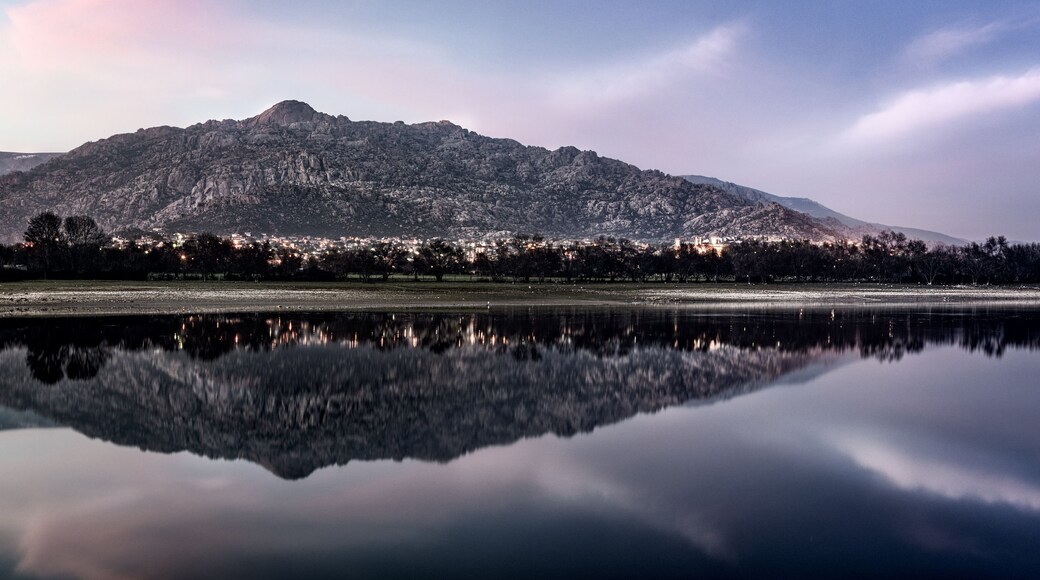 Panoramic view of La Pedriza and Santillana reservoir