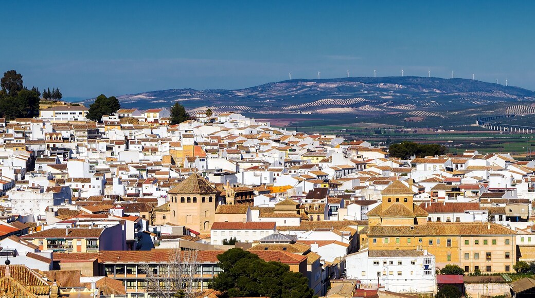 Panoramic view of Antequera and Lover's Mount in Southern Spain