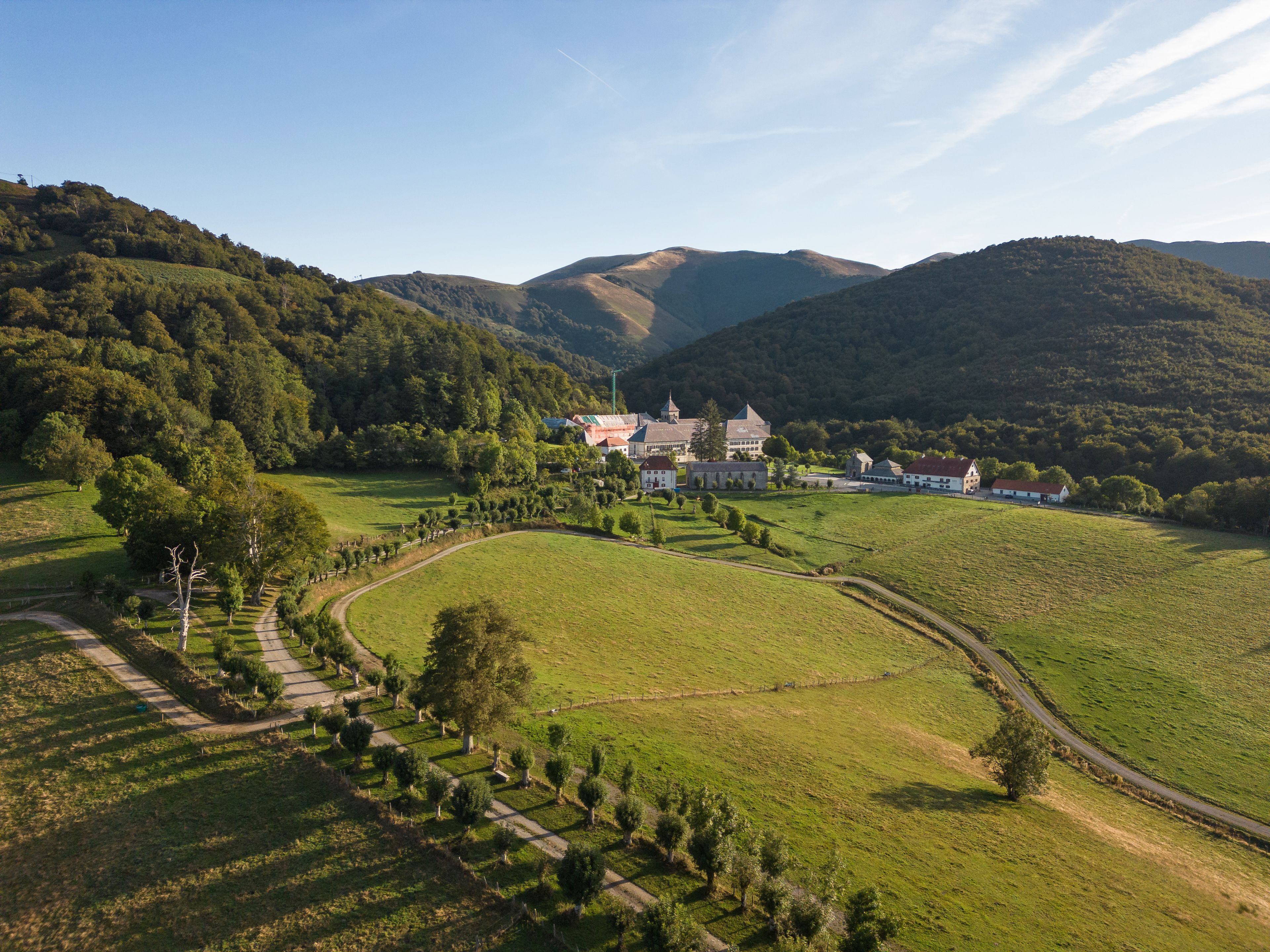 Way of St. James.. First light of morning in Roncesvalles