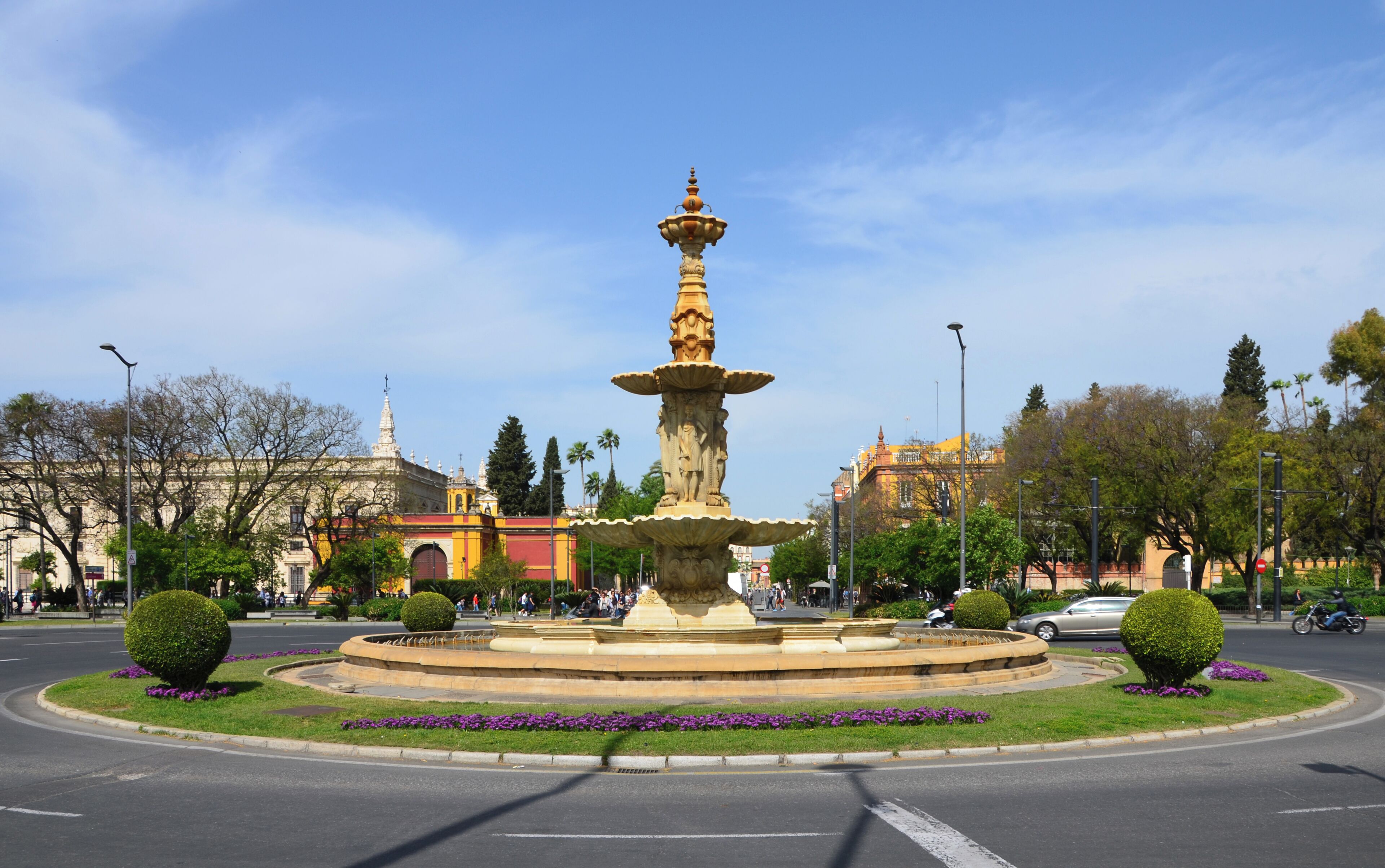 The fountain of the Four Seasons, in Don Juan de Austria square, in the Prado de San Sebastián (Seville, Spain).