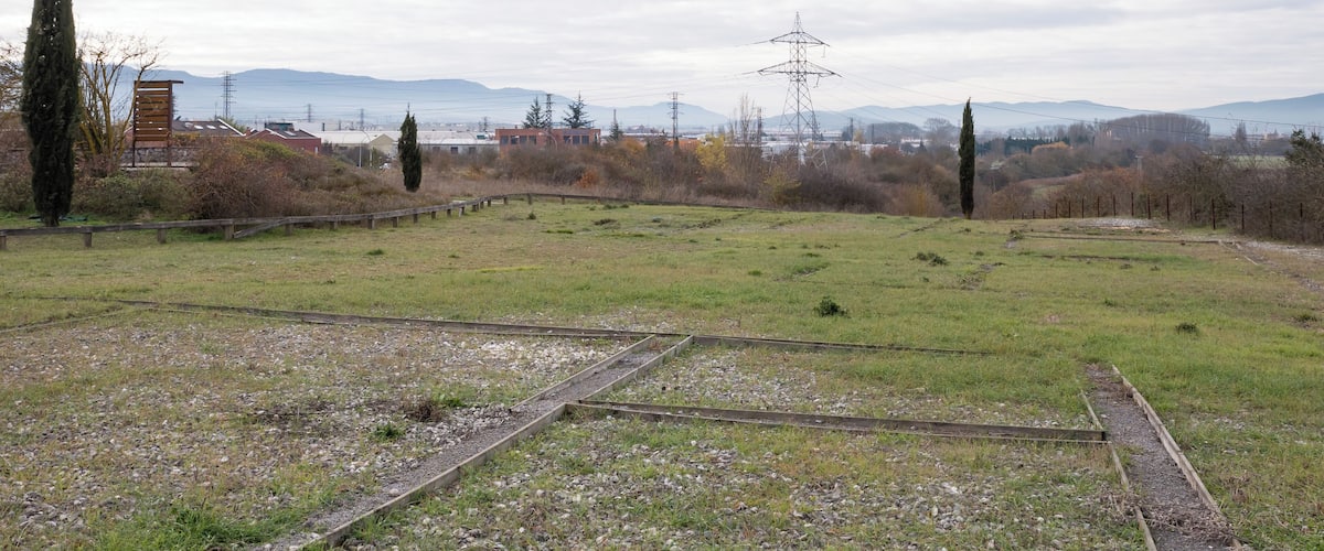 Archeological site of Atxa. Rests or a Roman military camp, 1st century AD. Vitoria-Gasteiz, Basque Country, Spain