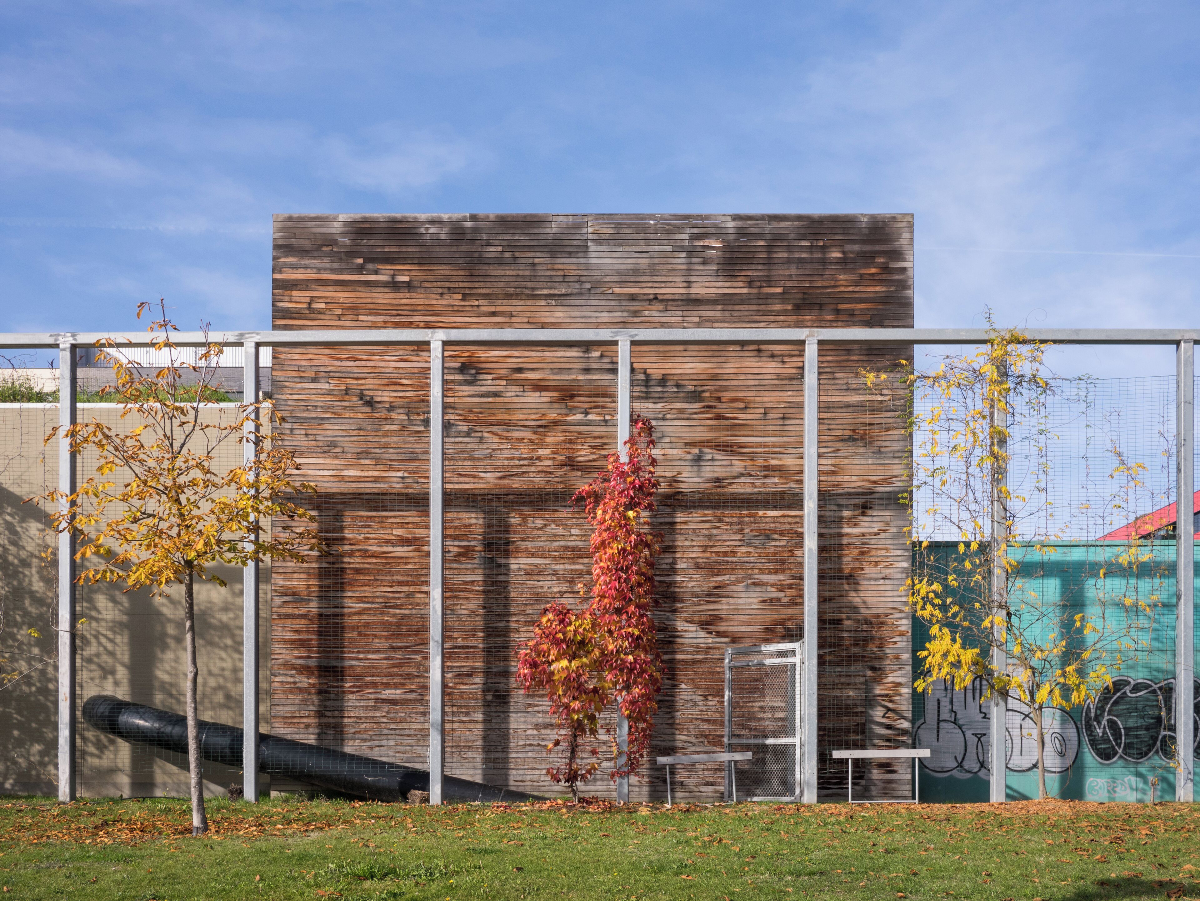 Pneumatic refuse collection plant in the quarter of Mariturri. Vitoria-Gasteiz, Basque Country, Spain