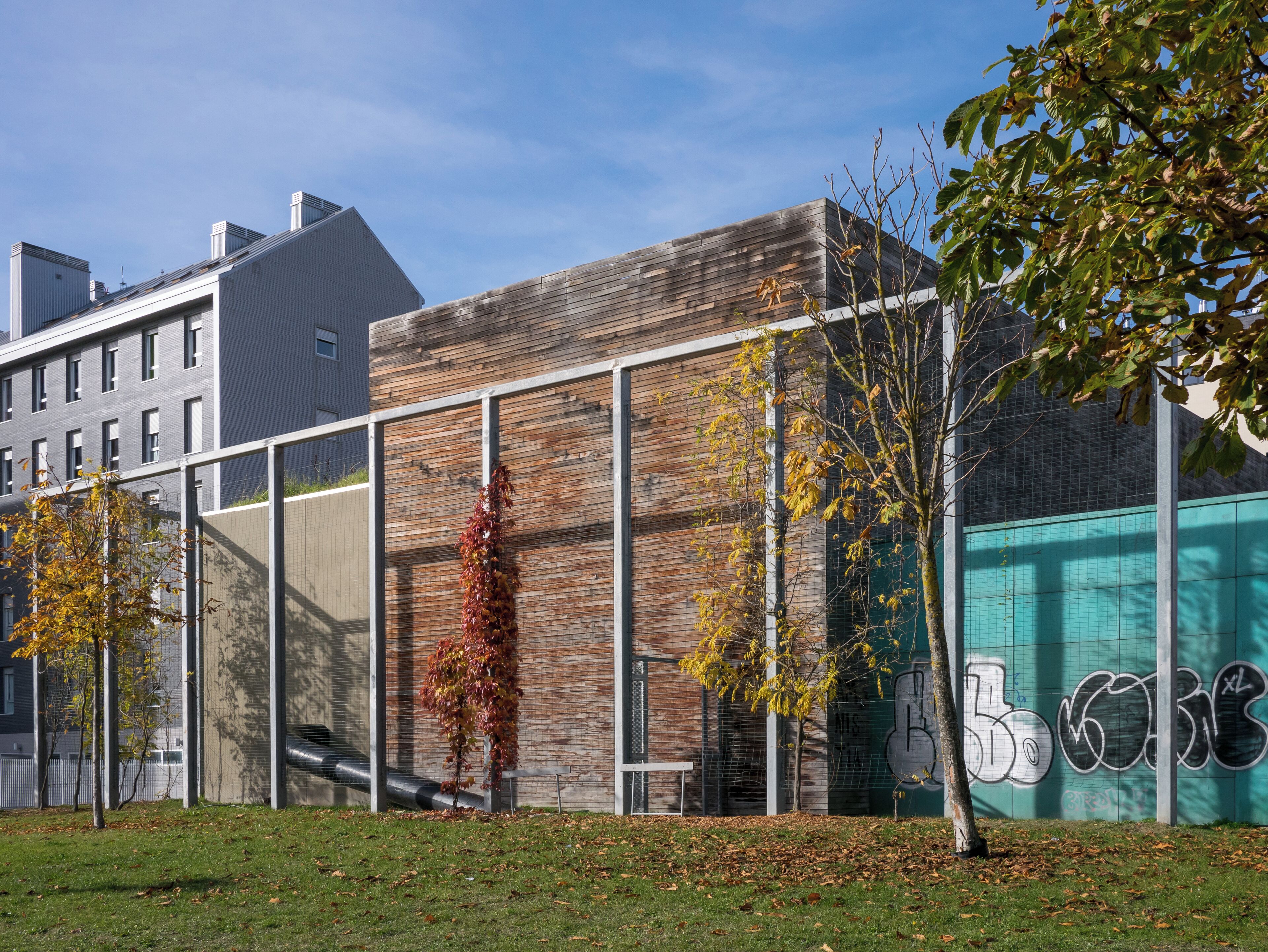 Pneumatic refuse collection plant in the quarter of Mariturri. Vitoria-Gasteiz, Basque Country, Spain