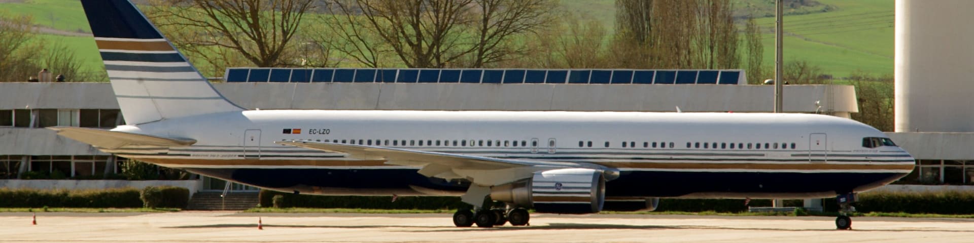 Boeing 767 of Privilege Style at Vitoria-Gasteiz Airport.