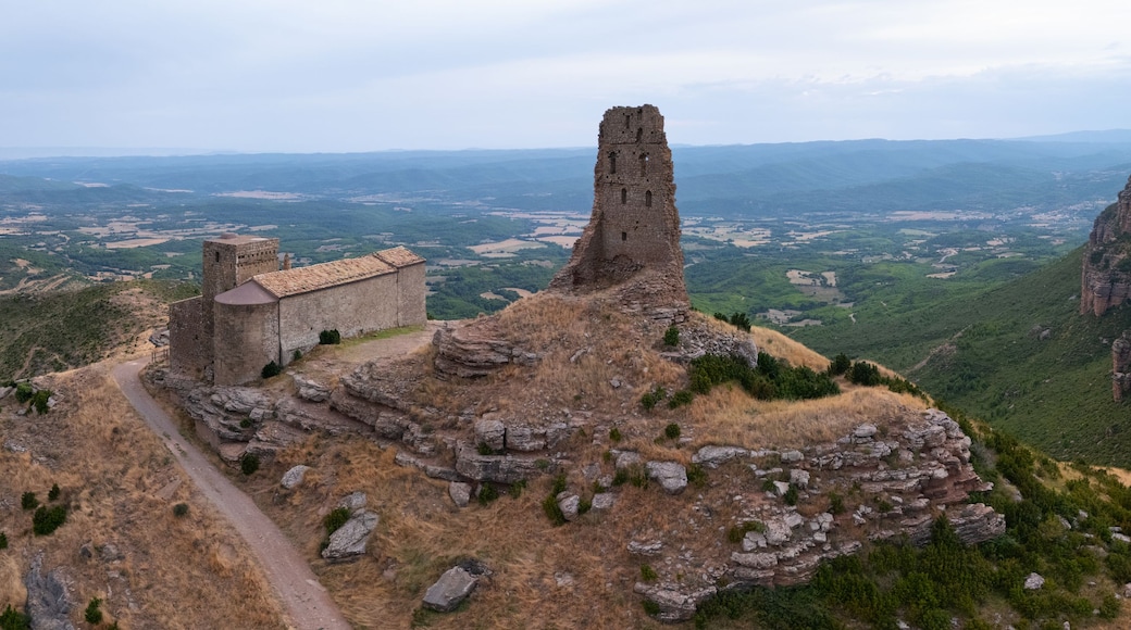 Surroundings of Marcuello Castle in Sarsamarcuello, in the municipality of Loarre in the Hoya de Huesca region. Province of Huesca, Aragon, Spain, Europe