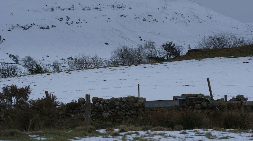 Dunrod Hill Grey skies over Dunrod Hill, viewed from a field near Langhill Farm.