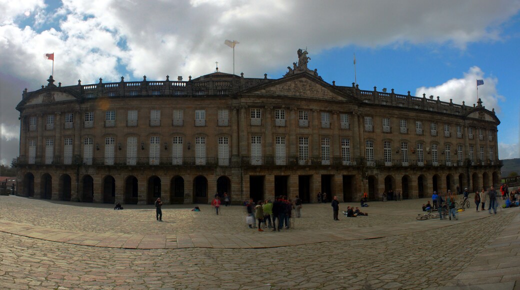 Pazo de Raxoi, in Obradoiro square, in Santiago de Compostela, Galicia, Spain.